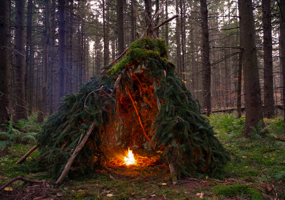 how to build a lean to survival shelter in the woods